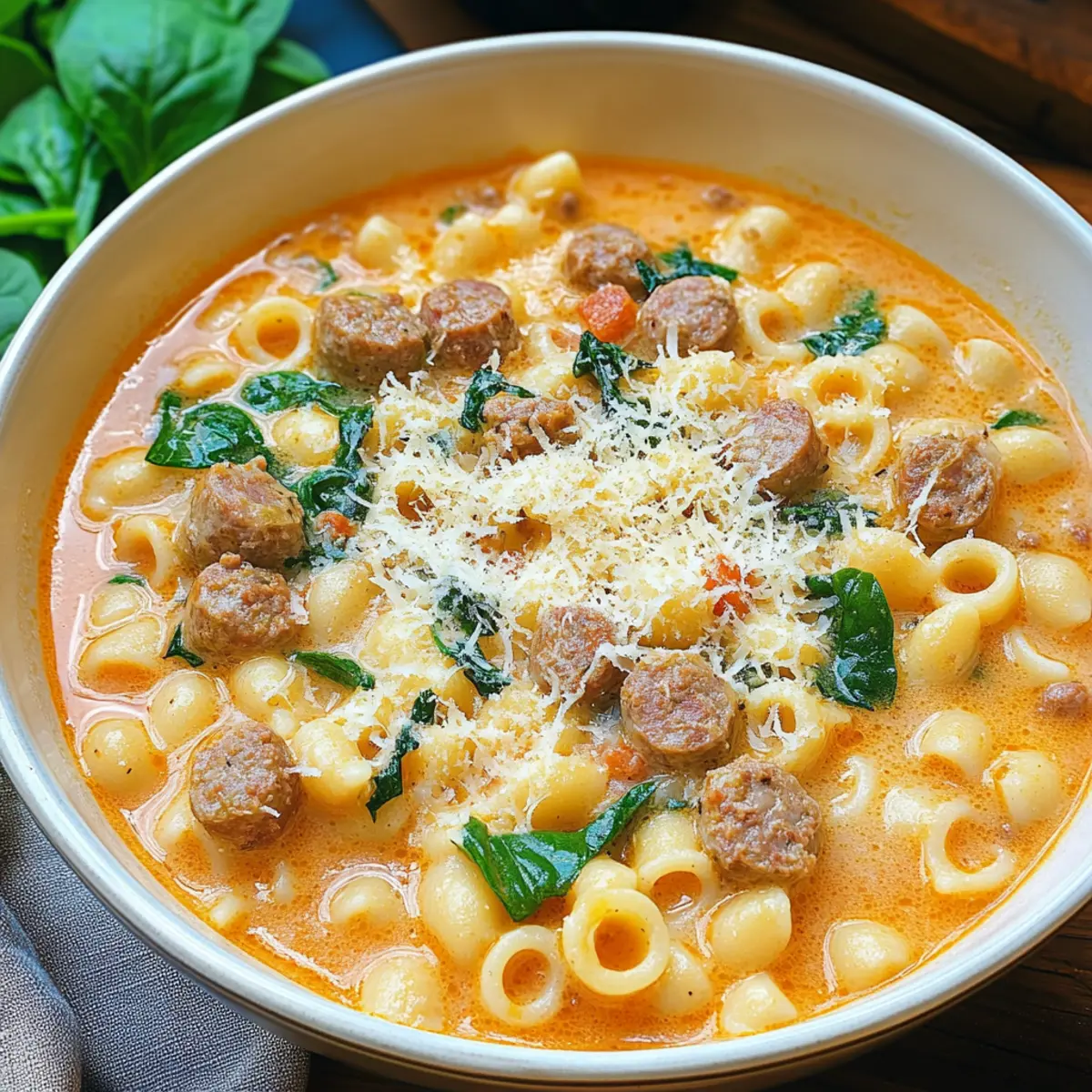 Creamy Parmesan Italian Sausage Ditalini