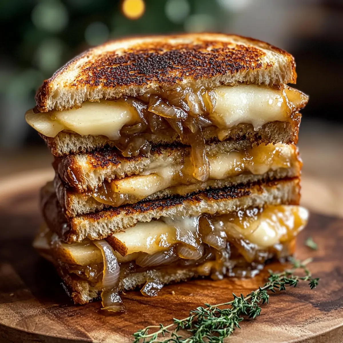Pear & Apple Grilled Cheese With Caramelized Onions