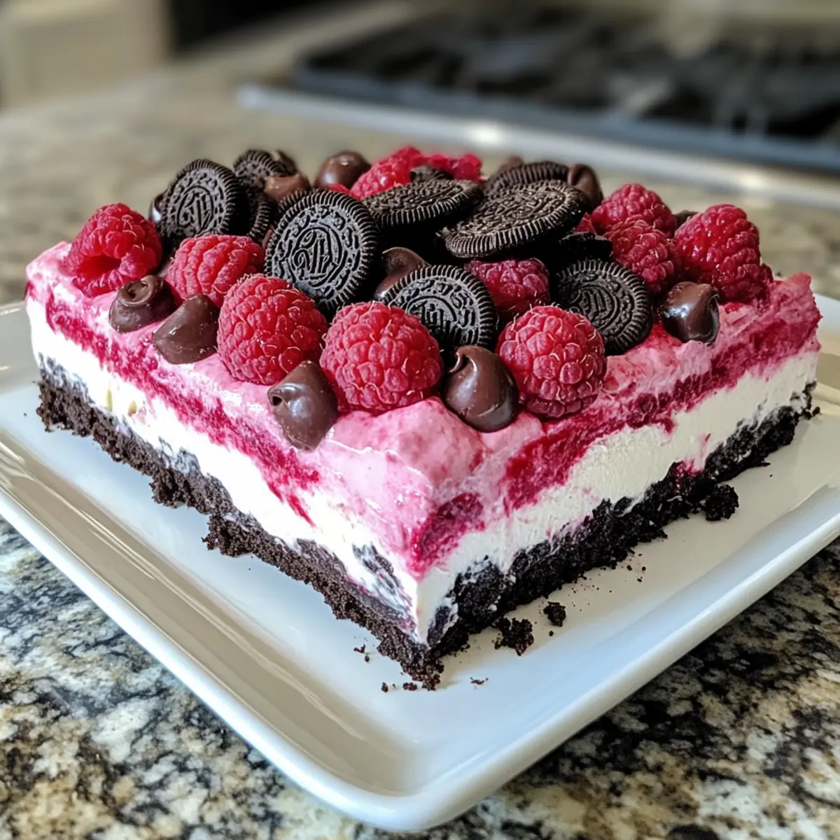 Raspberry Chocolate Lasagna Dessert
