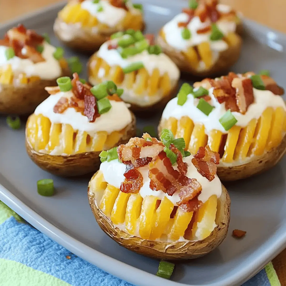 Crispy Loaded Hasselback Potato Bites