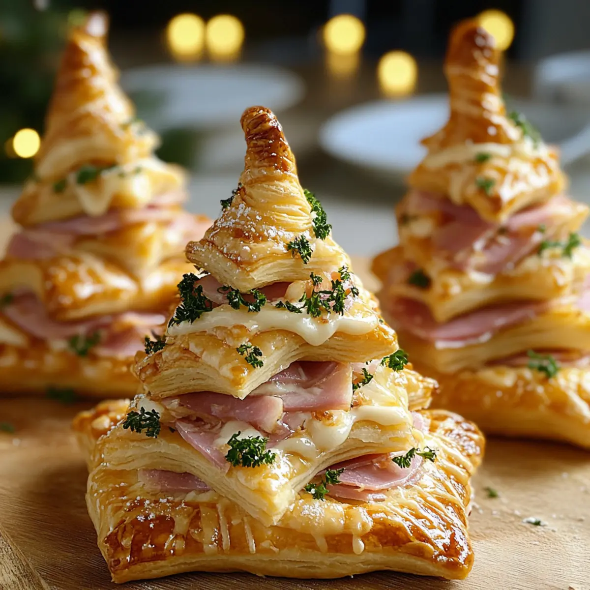 HAM & CHEESE PUFF PASTRY CHRISTMAS TREES