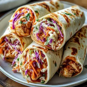 BBQ Chicken Coleslaw Wraps