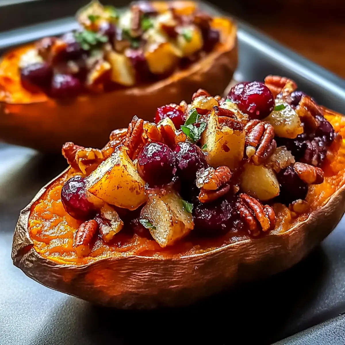 Cranberry Apple Twice Baked Sweet Potatoes