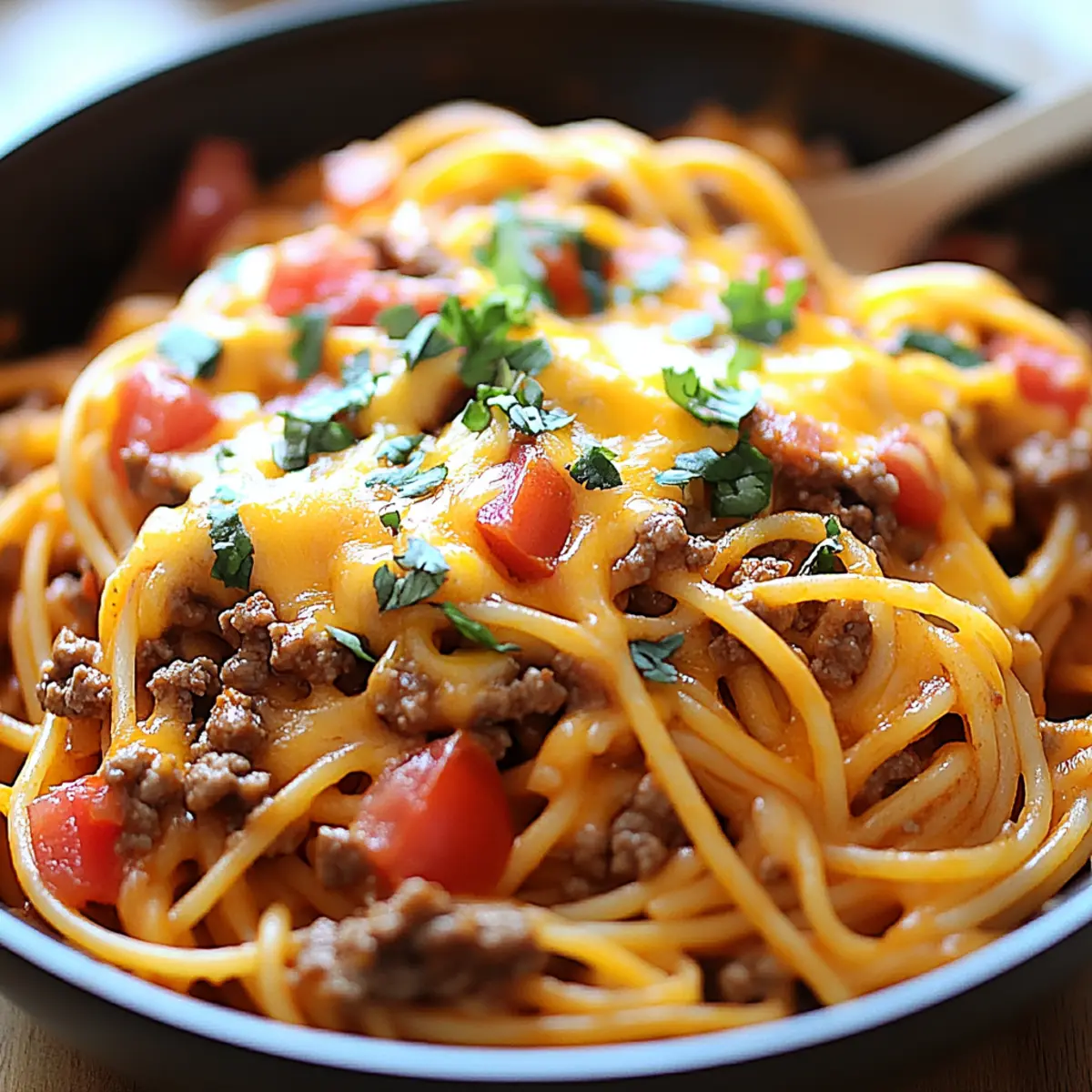 One-Pot Taco Spaghetti