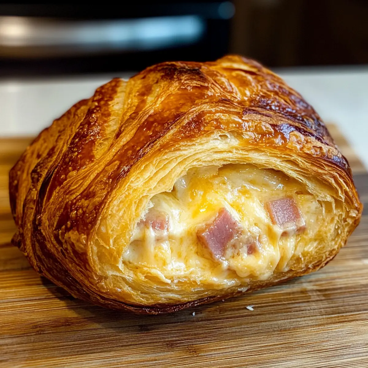 Ham and Cheese Sourdough Croissant Loaf