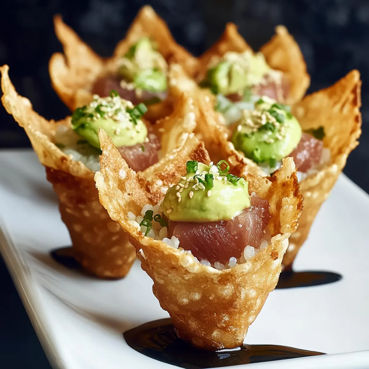 Sushi Wonton Cones