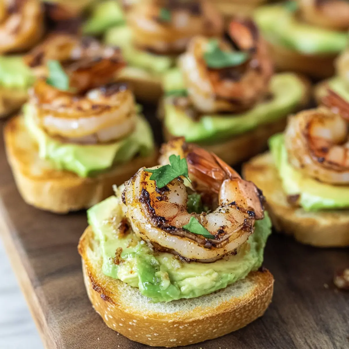 Garlic Shrimp Crostini with Avocado
