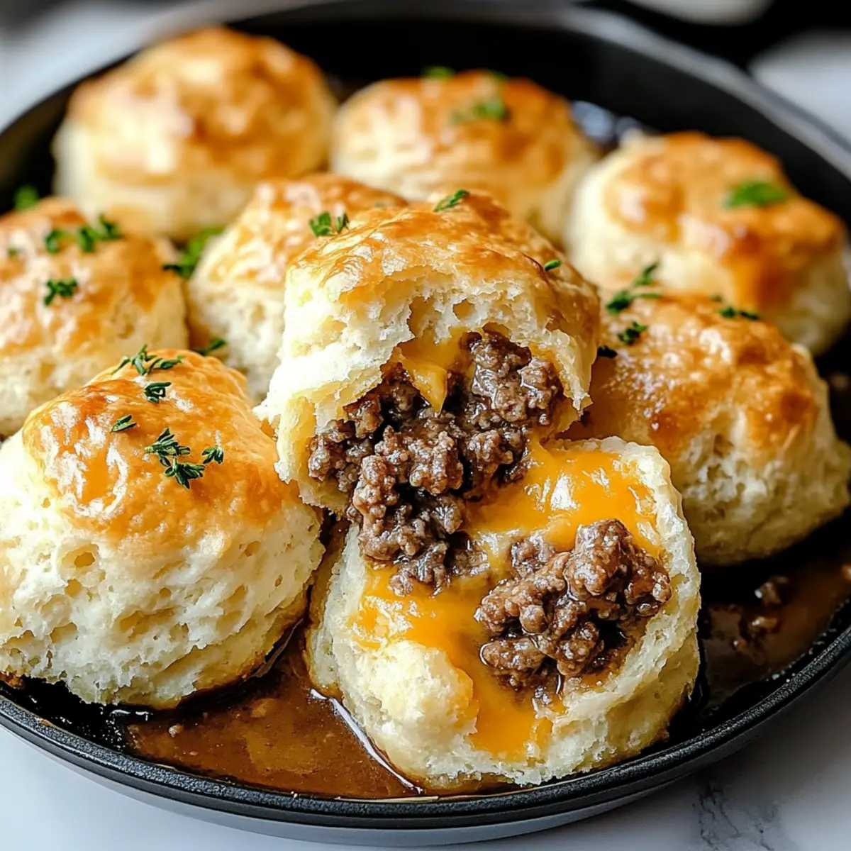 Cheesy Beef Biscuit Bombs