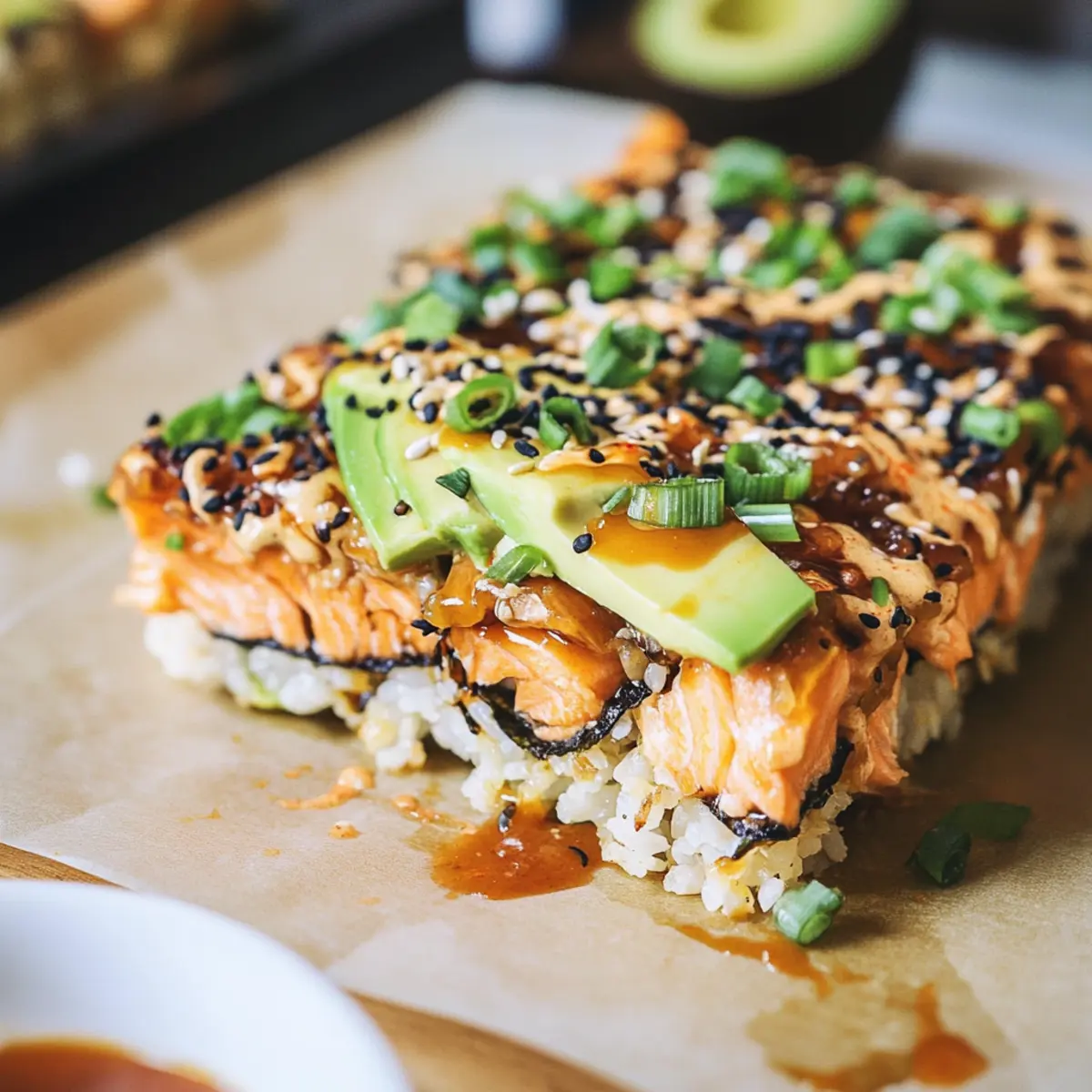Salmon Sushi Bake