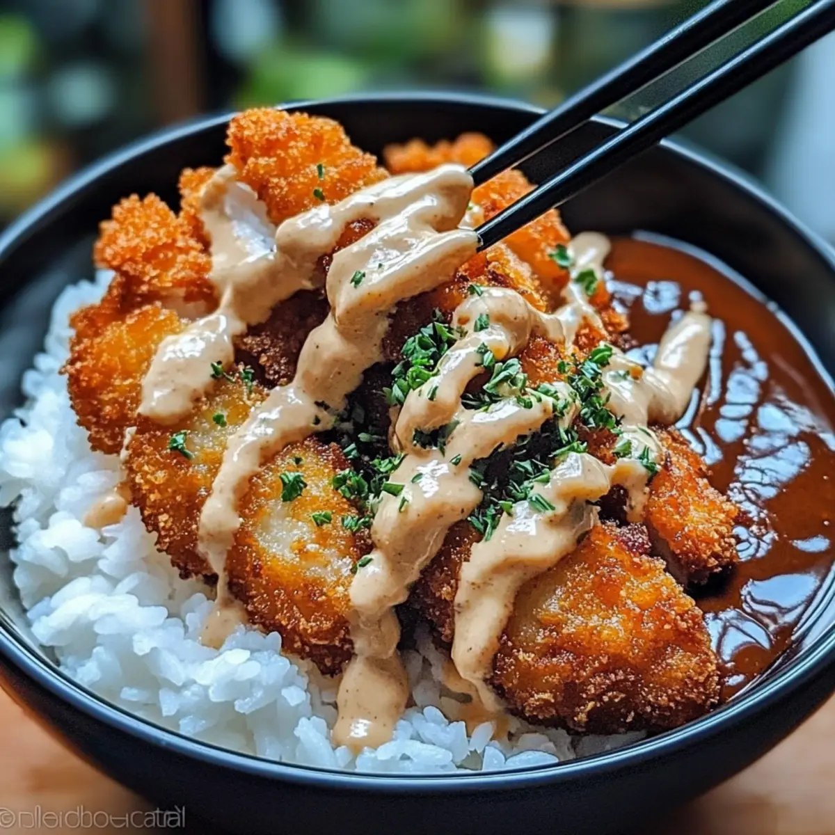 Japanese Katsu Bowls with Tonkatsu Sauce
