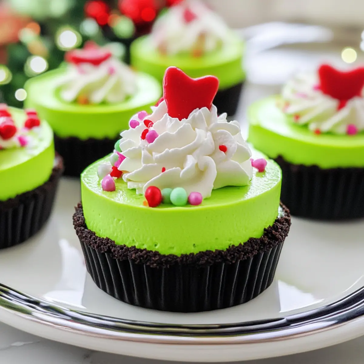 Grinch Mini Cheesecakes
