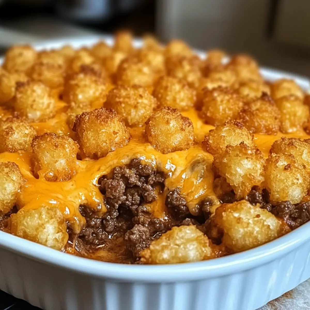 Tater Tot Casserole with Ground Beef