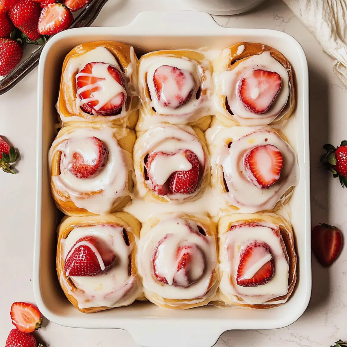 Strawberry Rolls with Lemon Icing