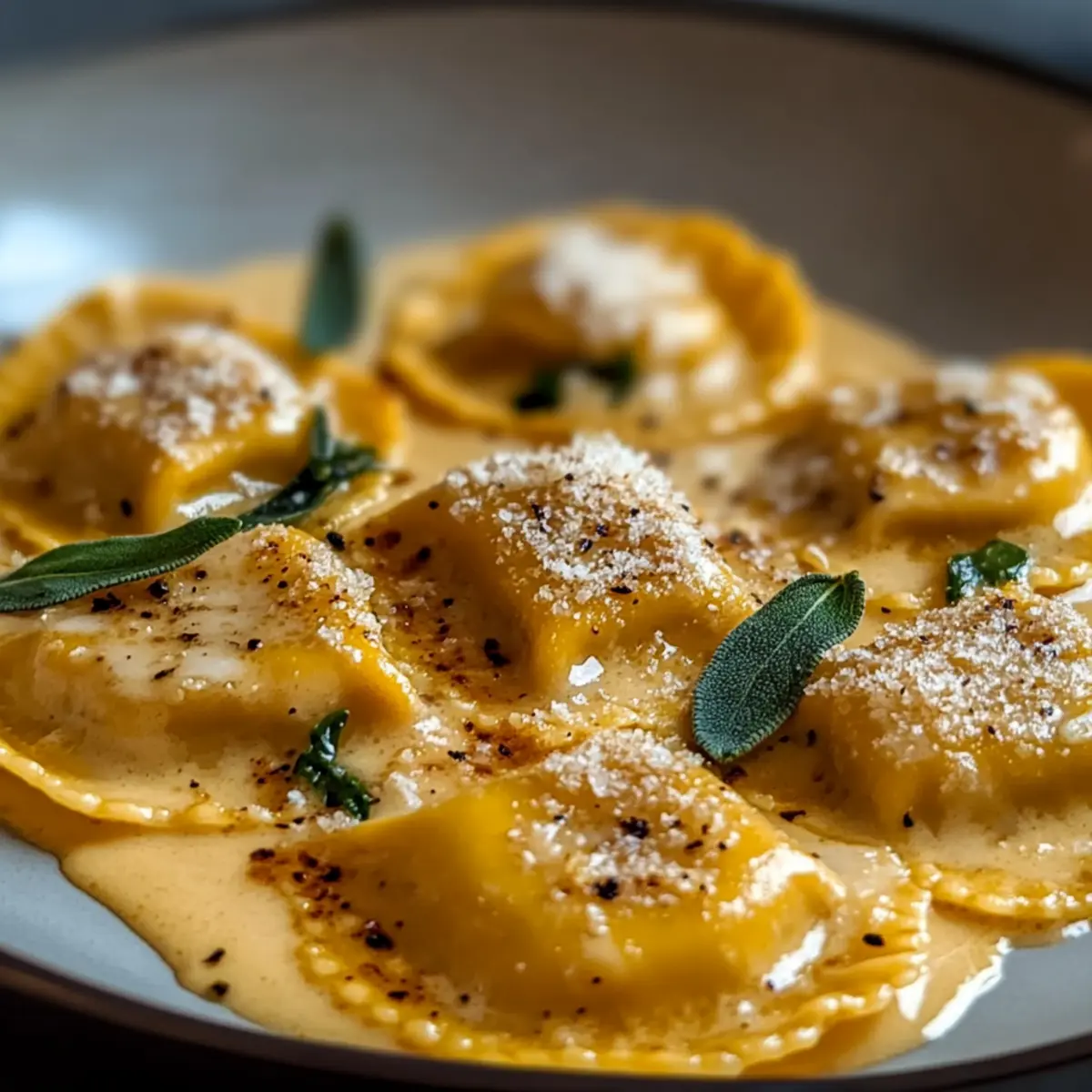 Pumpkin Ravioli with Brown Butter Sauce