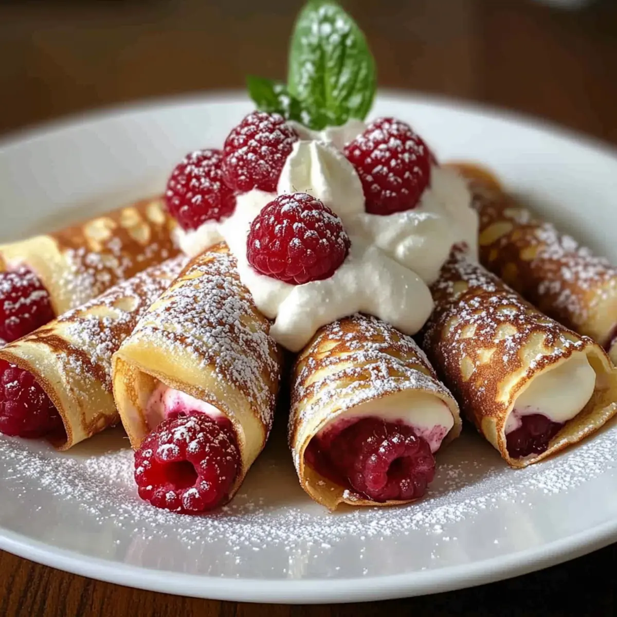 Raspberry Vanilla Cream Crepes