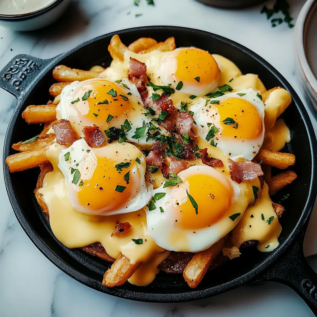 Breakfast Poutine with Hollandaise Sauce