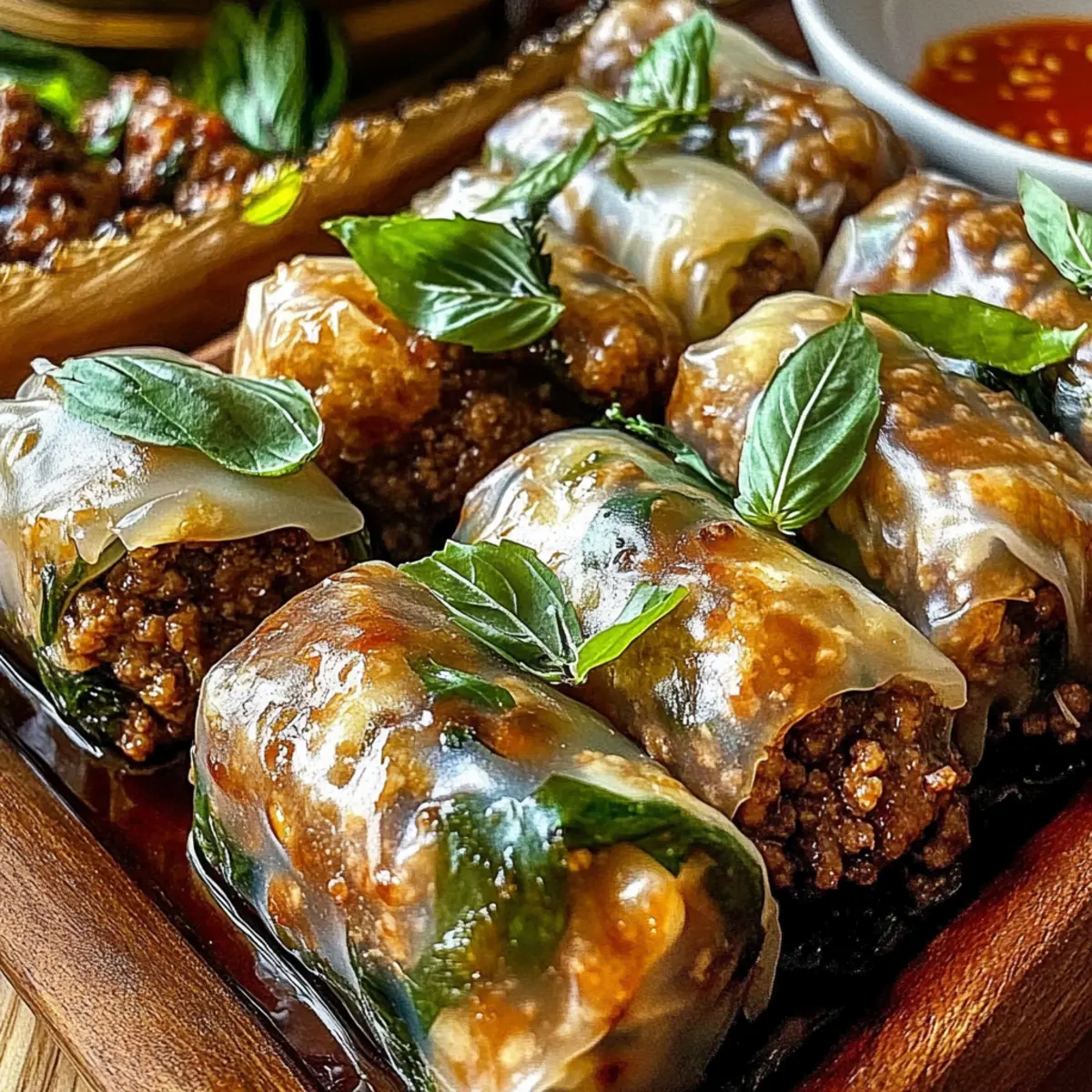 Thai Basil Beef Rolls