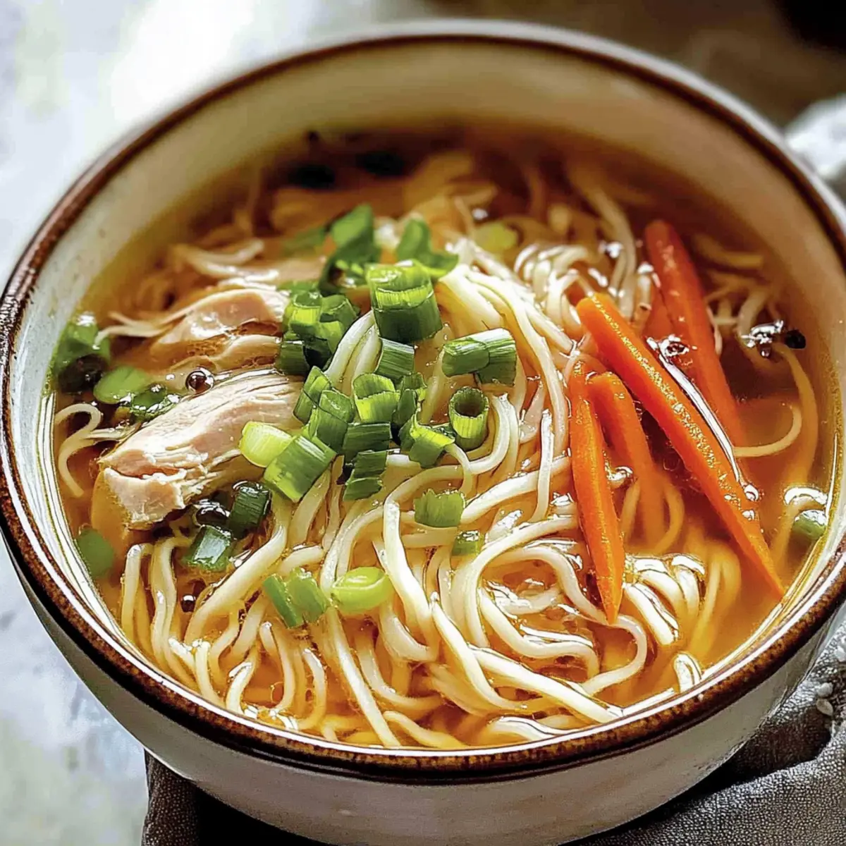 Aromatic Ginger Scallion Chicken Noodle Soup