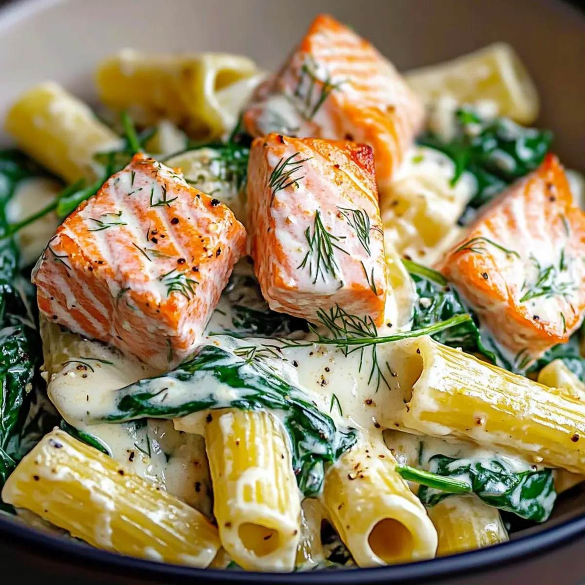 Salmon Spinach Pasta