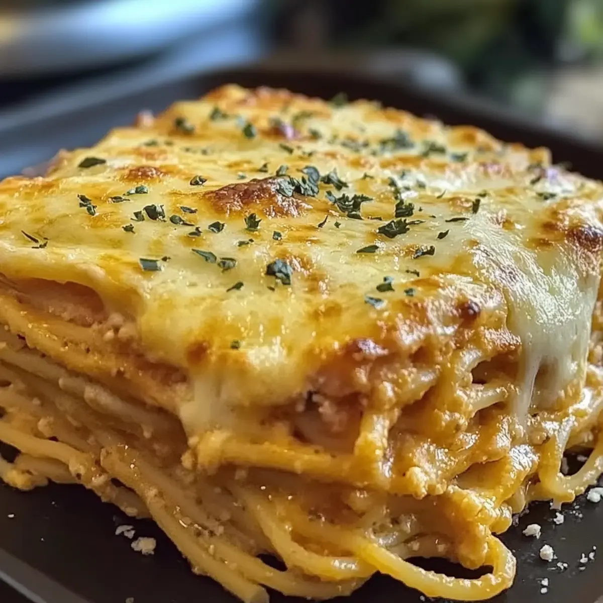 Baked Cream Cheese Spaghetti Casserole