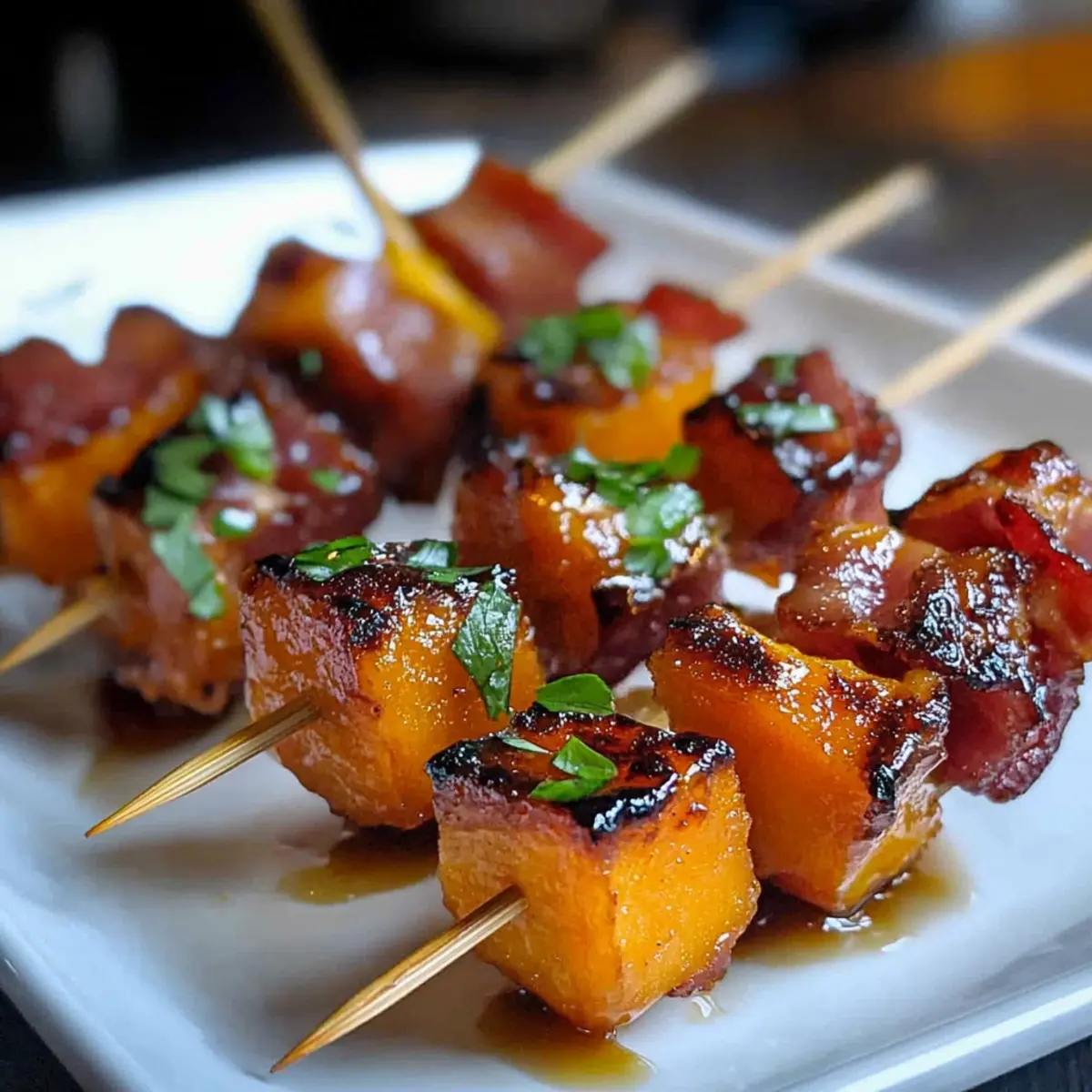 Sweet Potato and Bacon Skewers