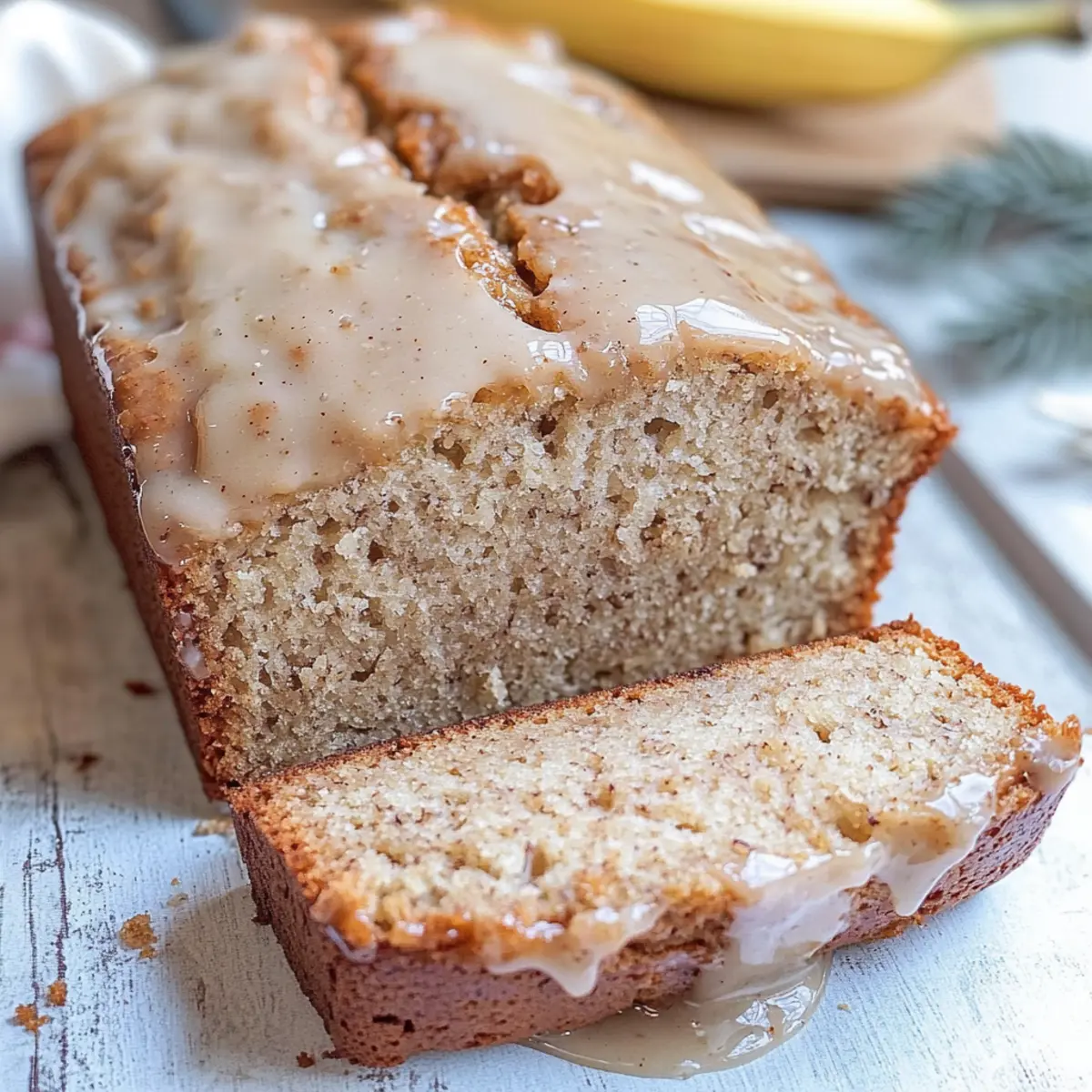 Glazed Eggnog Banana Bread
