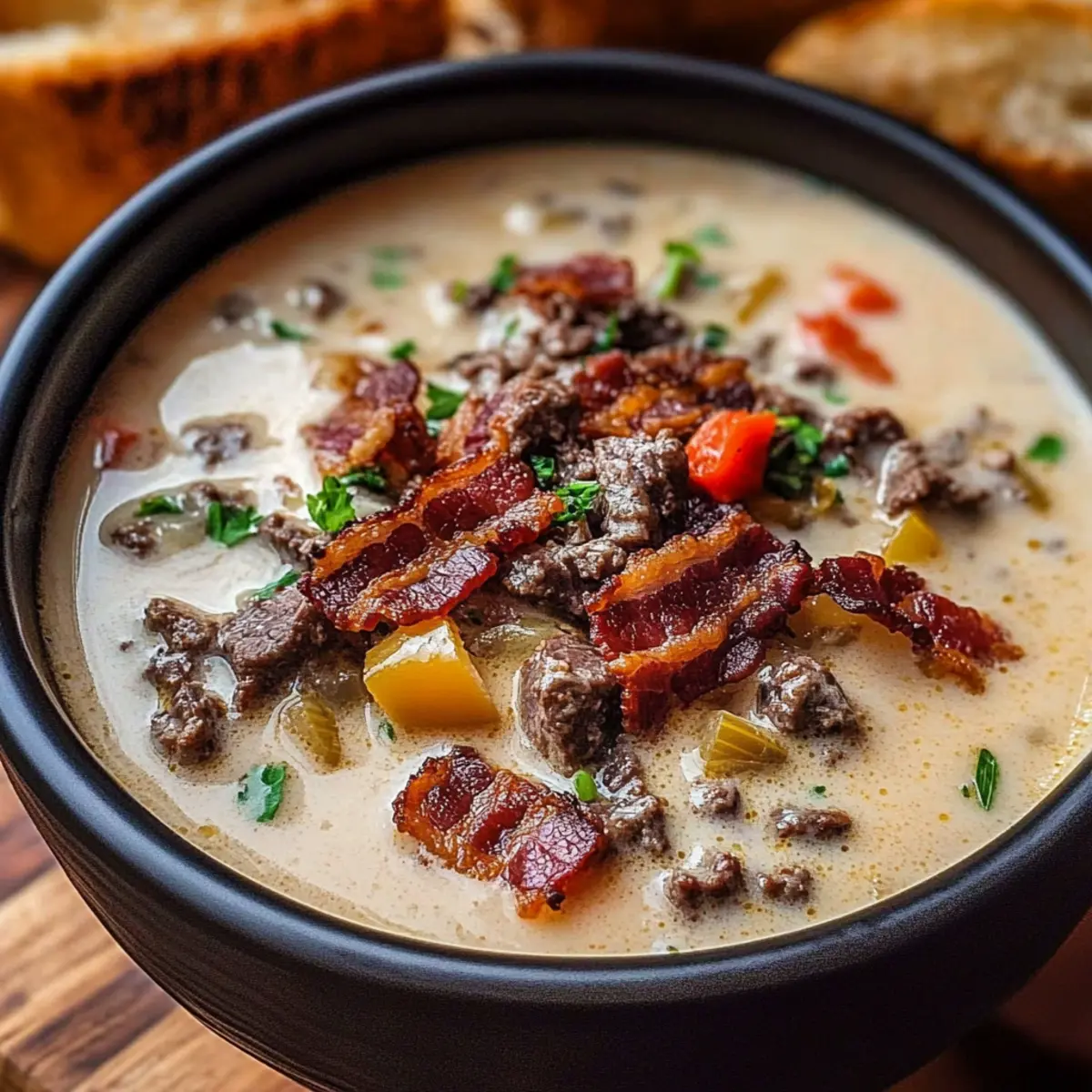 One-Pot Philly Cheesesteak Soup