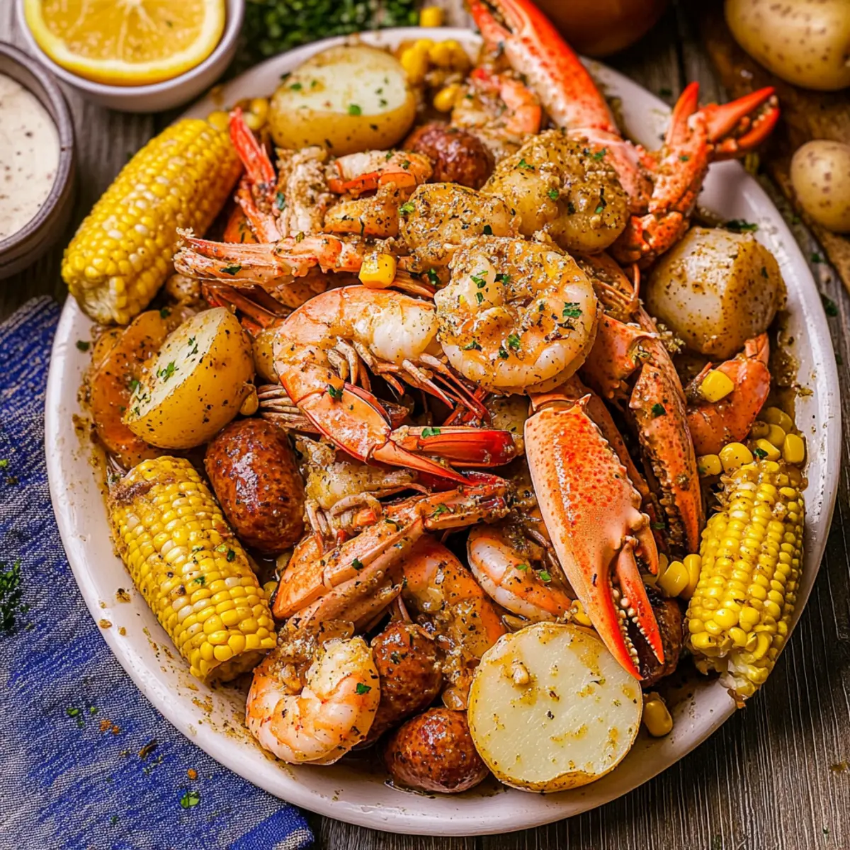 Cajun Seafood Boil with Garlic Butter Sauce