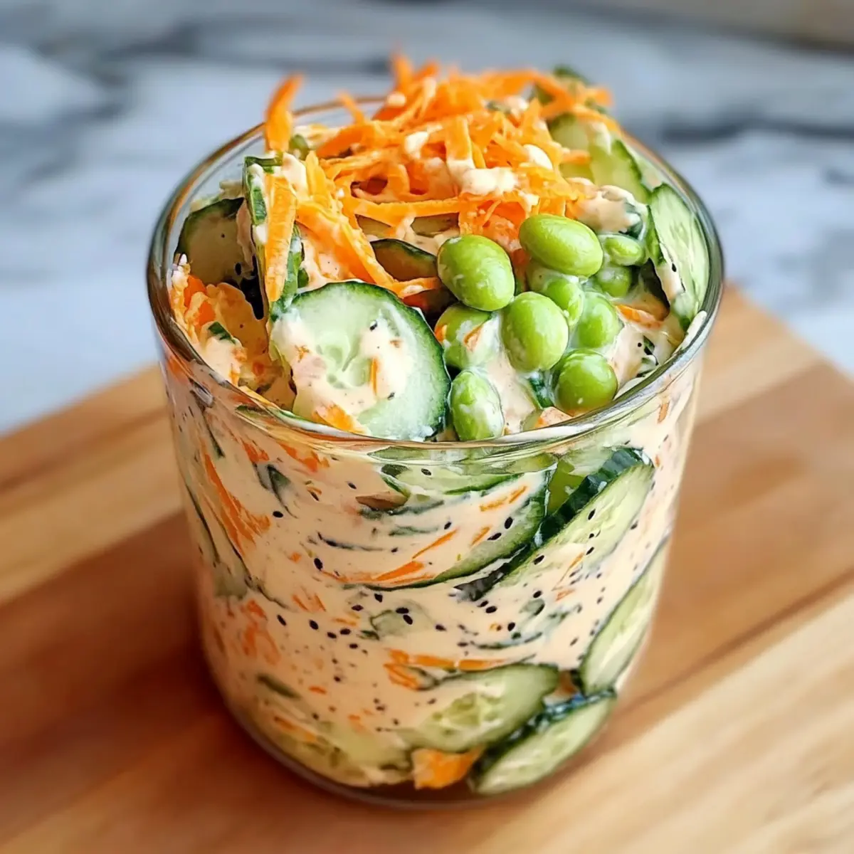 Creamy Asian Cucumber Salad Bowl