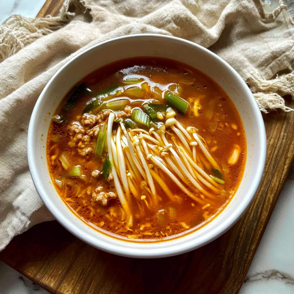 Tomato Enoki Mushroom Soup