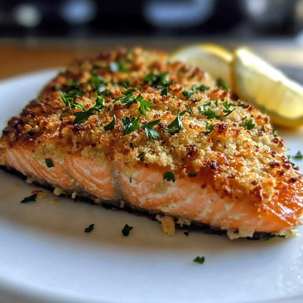 Crispy Parmesan Crusted Baked Salmon