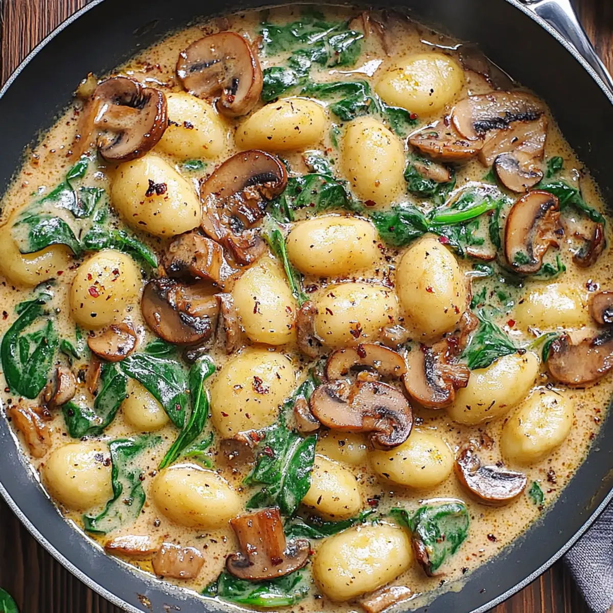 Creamy Spinach and Mushroom Gnocchi