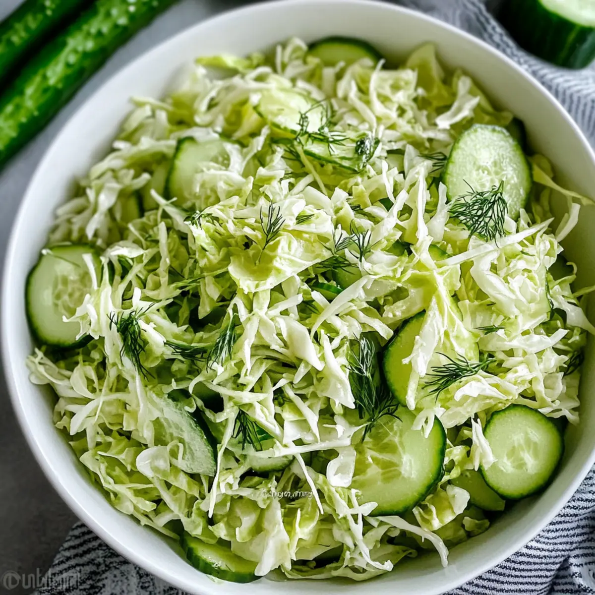 Green Cabbage Cucumber Salad