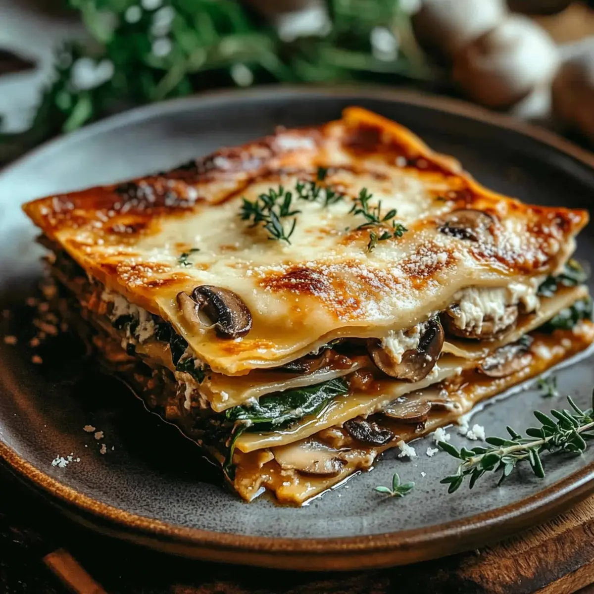 Mushroom And Spinach Lasagna