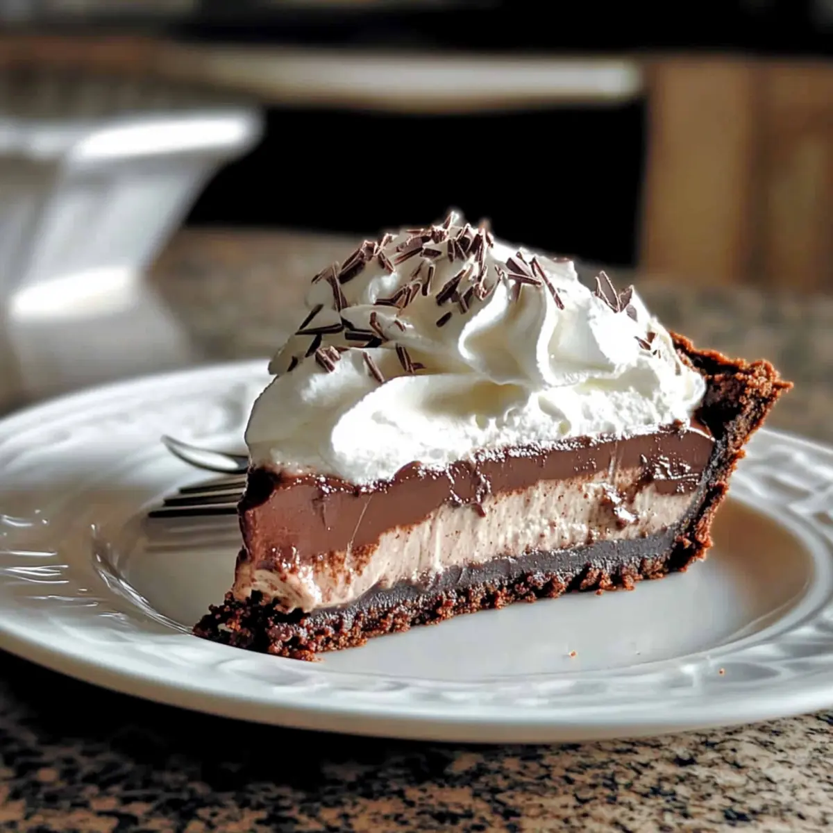 Brownie-Bottom Chocolate Pudding Pie