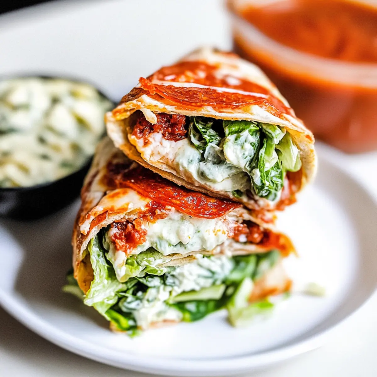 Pepperoni Pizza Caesar Wraps