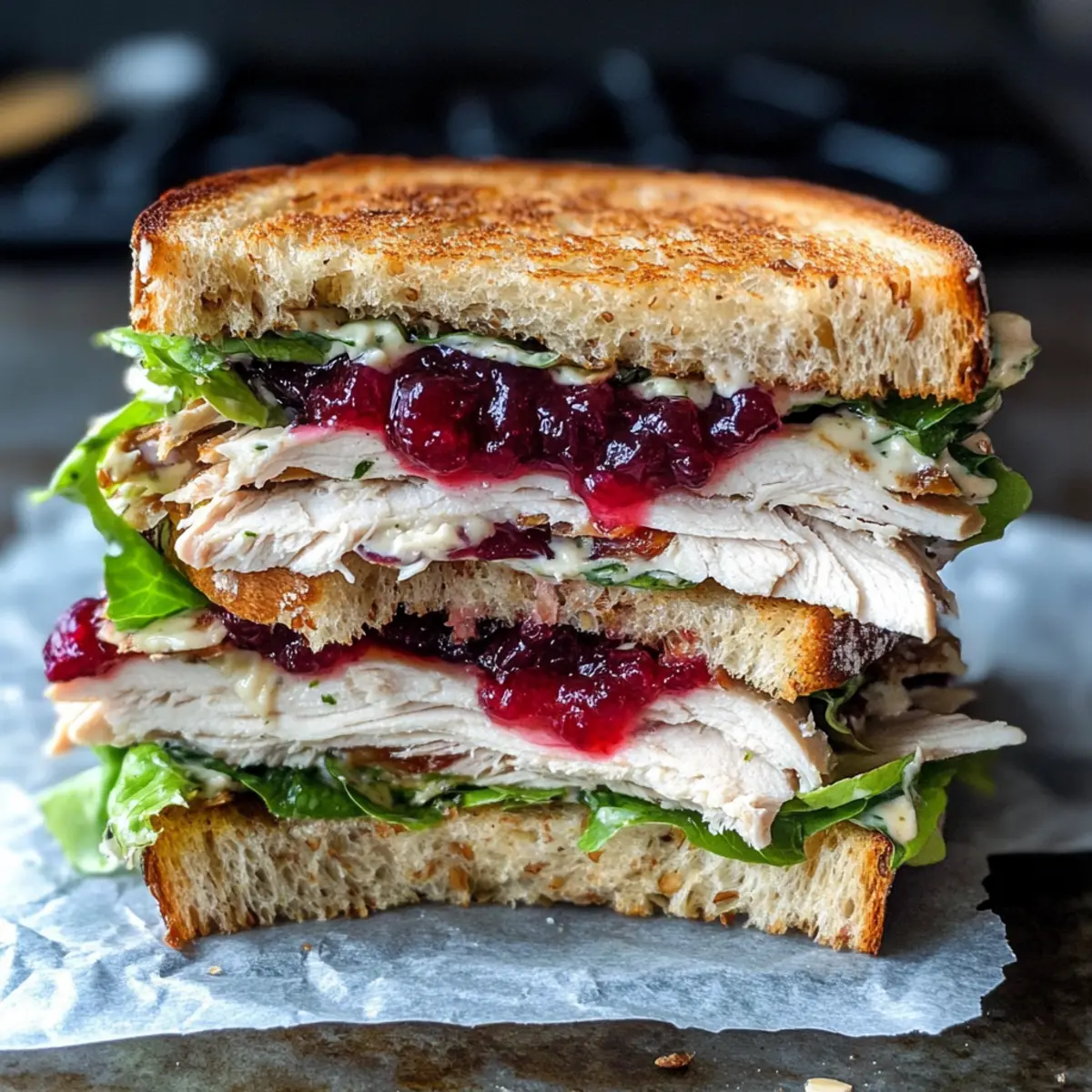 Leftover Cranberry Turkey Sandwich
