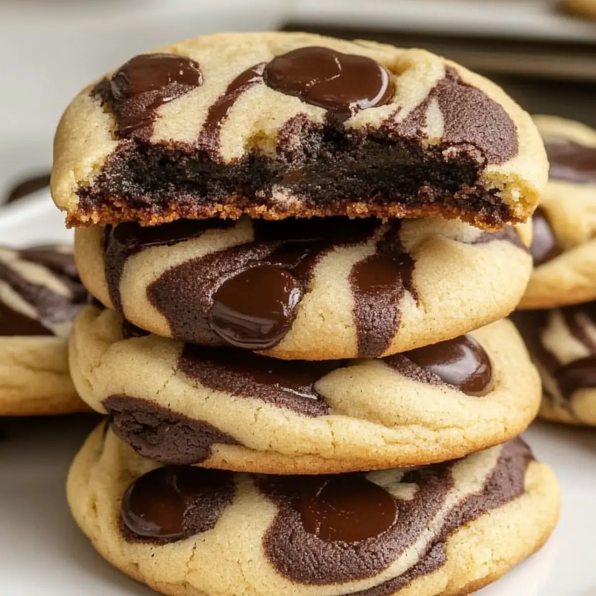 Chewy Chocolate Chip Marble Cookies