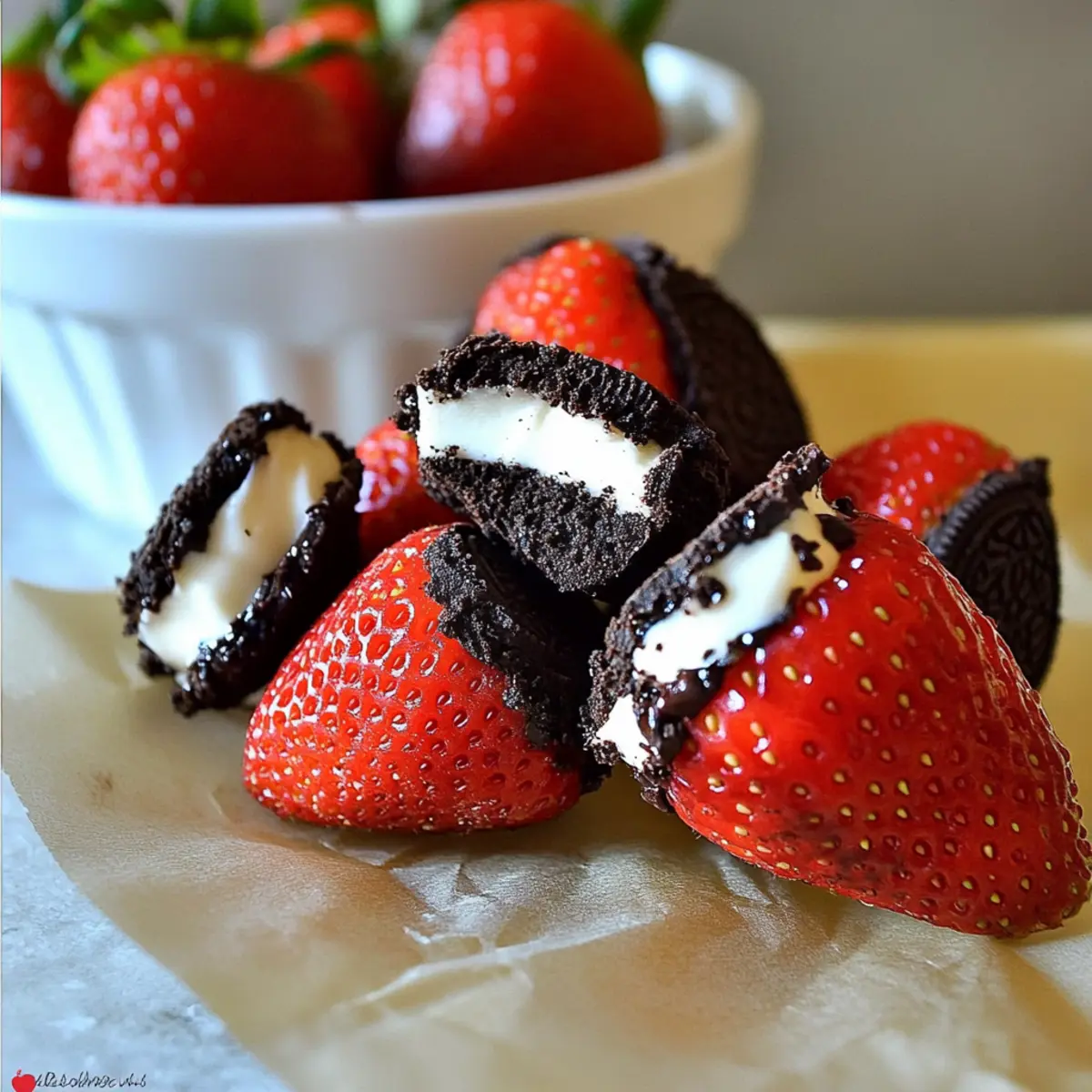 Oreo Truffle-Stuffed Strawberries
