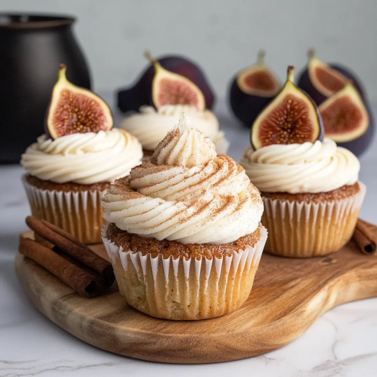 Fig Cupcakes with Honey Cream Cheese Frosting