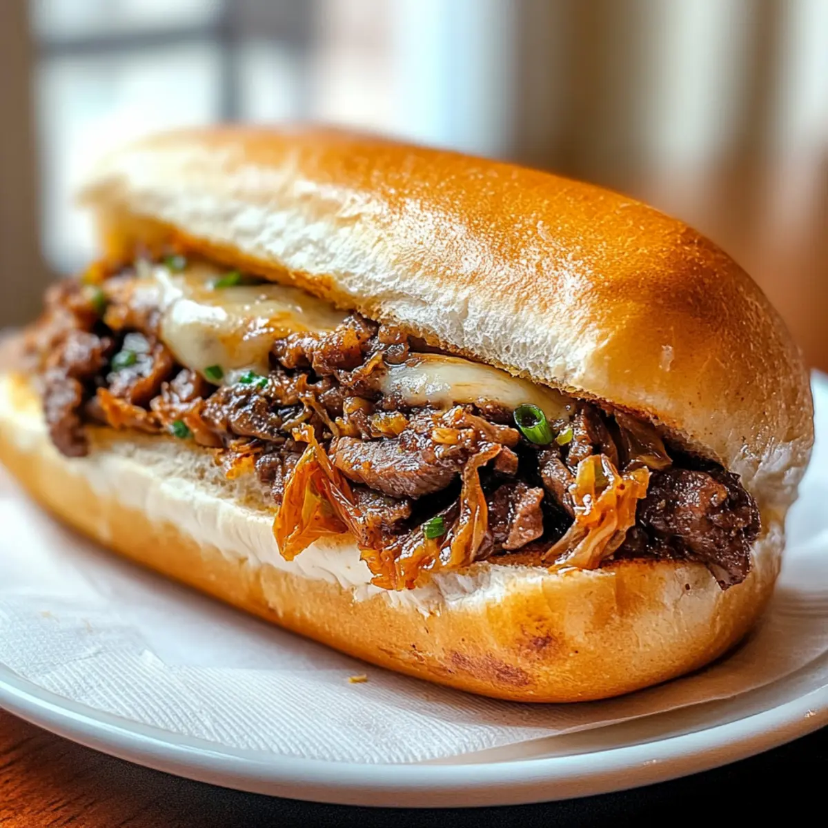 Korean-Inspired Kimchi Bulgogi Cheesesteak