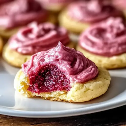 Lemon Cookies Raspberry Frosting