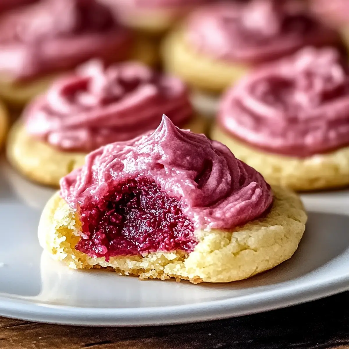 Lemon Cookies Raspberry Frosting