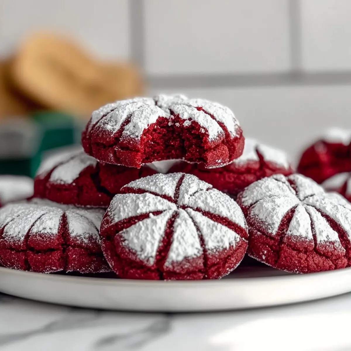 Red Velvet Crinkle Cookie: