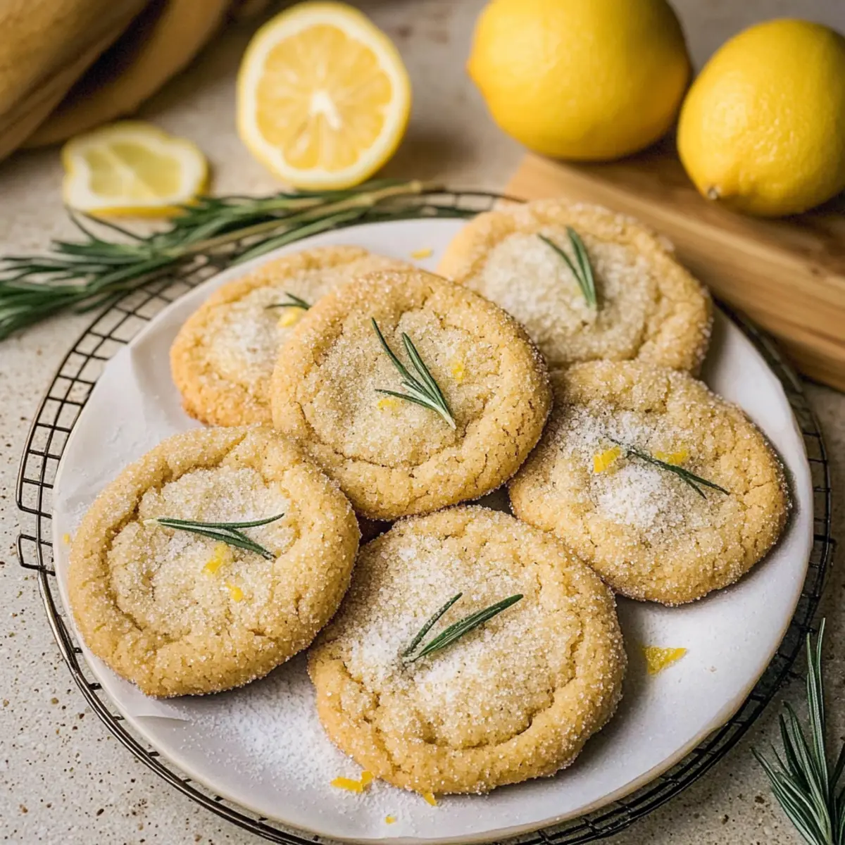 Rosemary Cookies with Lemon Sugar