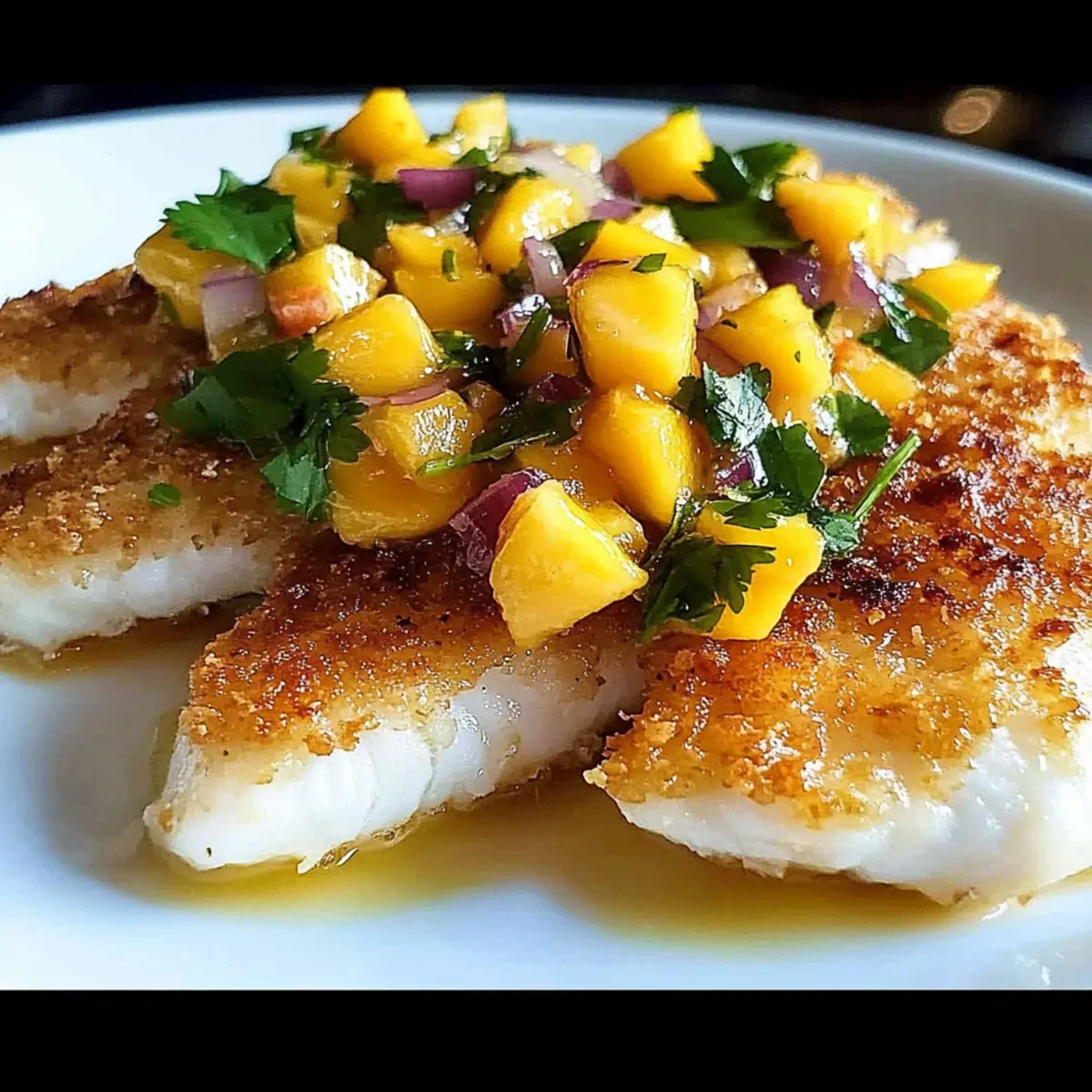 Coconut Crusted Fish with Mango Salsa