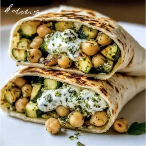 Grilled Zucchini & Feta Chickpea Wrap