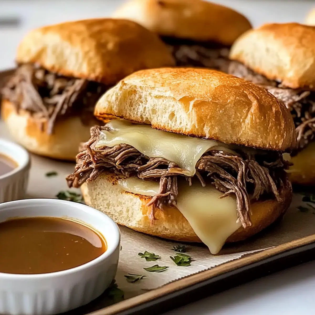 Crockpot French Dip Sandwiches