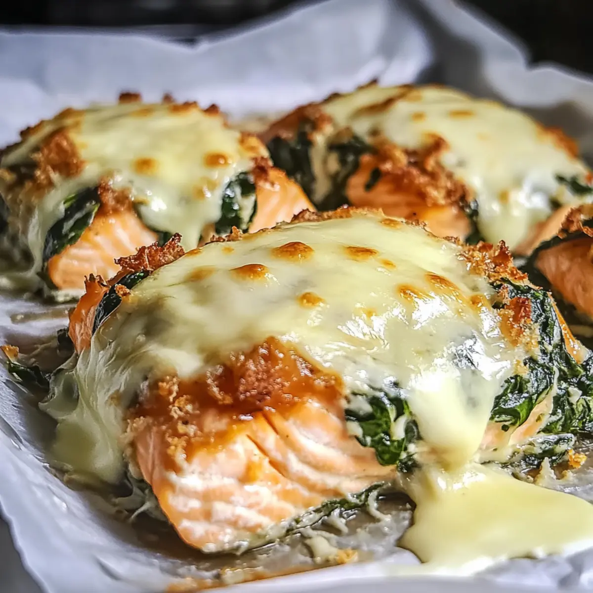 Baked Salmon with Spinach