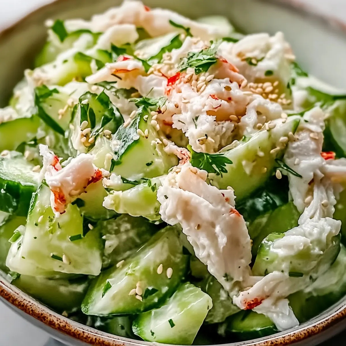 Cucumber Salad with Crab Meat Delight